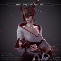 Akeha - Девушка-самурай из игры Nier Reincarnation
